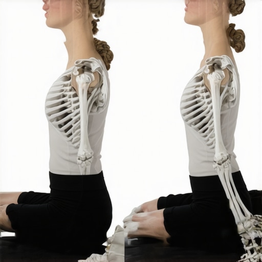 Rigid vs Dynamic Posture Comparison Anatomical illustration showing the difference between forced rigid posture and healthy dynamic posture.