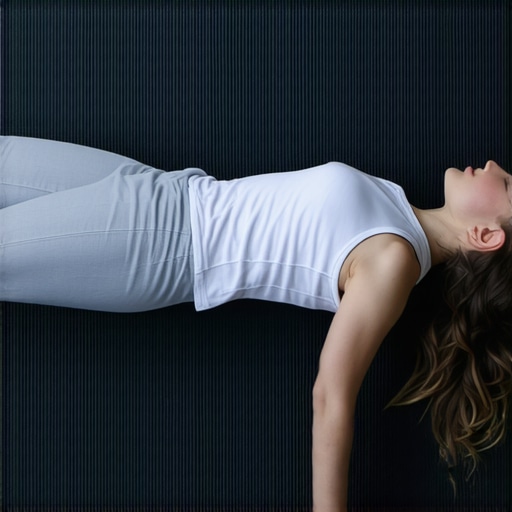 Safe resting position for back spasm relief Person lying on floor with knees bent to relieve lower back pain