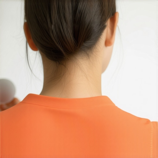 Person using a lacrosse ball for trigger point therapy on their upper back