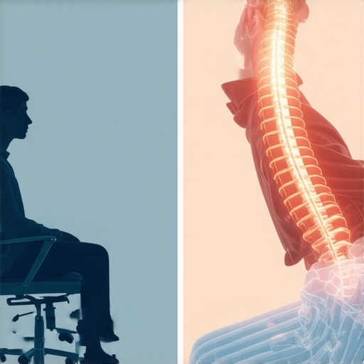 An illustration comparing the tension of rigid static posture with the benefits of healthy dynamic movement for the spine.