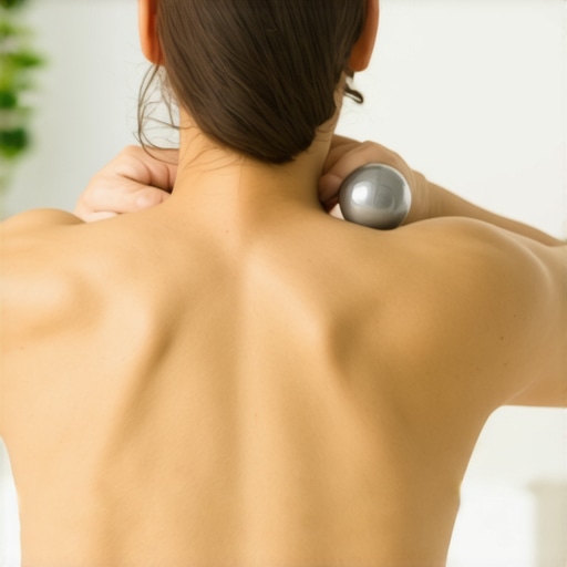 Targeted Myofascial Release for Shoulder Mobility Using a lacrosse ball for targeted upper back and shoulder mobility release.