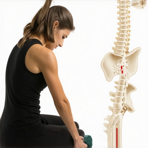 Diagram showing why foam rolling the lower back can be harmful to spinal stability.