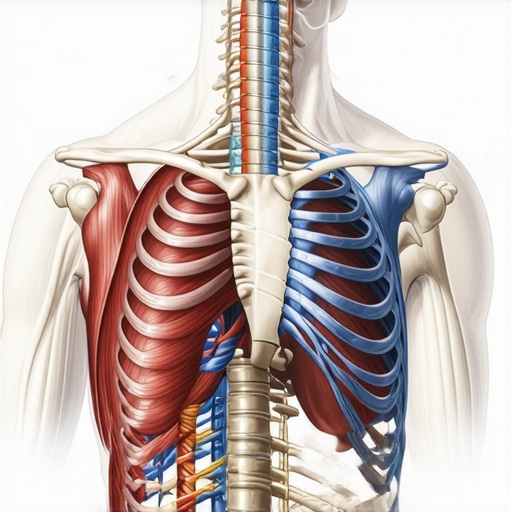 The Diaphragm and Shoulder Mechanics Connection Anatomical diagram showing how the diaphragm and ribs influence shoulder blade movement.
