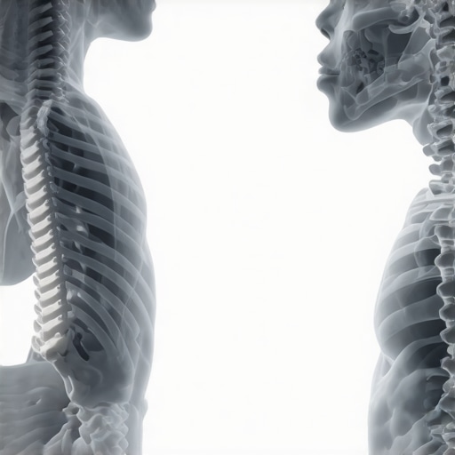 Illustration comparing rib flare in forced posture vs stacked neutral spinal alignment