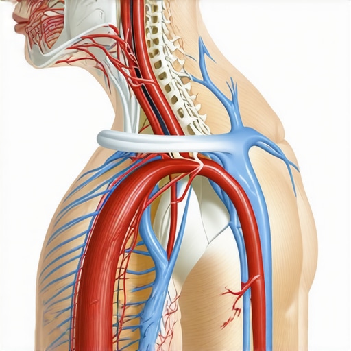 Diagram showing how neck nerve compression leads to wrist and hand pain.