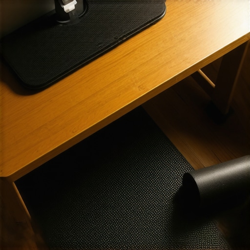 The Ideal Setup for Long Term Spinal Health Modern ergonomic workspace with standing desk and movement tools