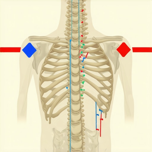 Diagram showing spinal tension and rib cage flared from forced upright posture