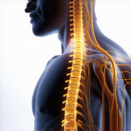 The Neurological Connection to Posture and Mobility Illustration showing the link between the spine, nervous system, and muscle tension for mobility.