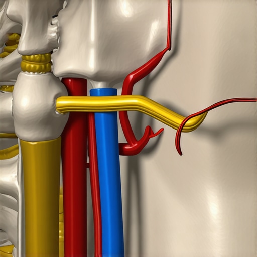 Diagram showing how rib heads attach to the spine and the location of intercostal nerves.