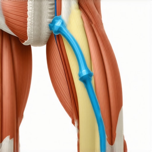 Diagram of the human leg showing how nerve tension mimics hamstring tightness.