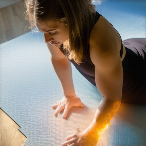 A person demonstrating how to use a psoas release tool to correct anterior pelvic tilt.